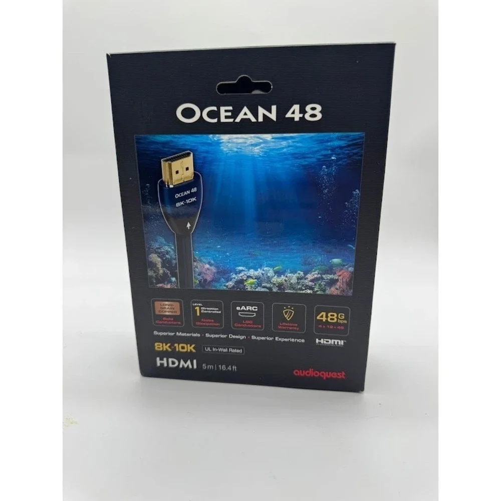 AudioQuest Ocean 48 HDMI Cable 5m 16.4ft 8K-10K 48Gbps eARC LGC UL In-Wall Rated